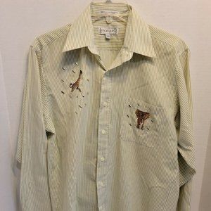 Marquis Men's Button-Up Elephant Giraffe Unique Size S
